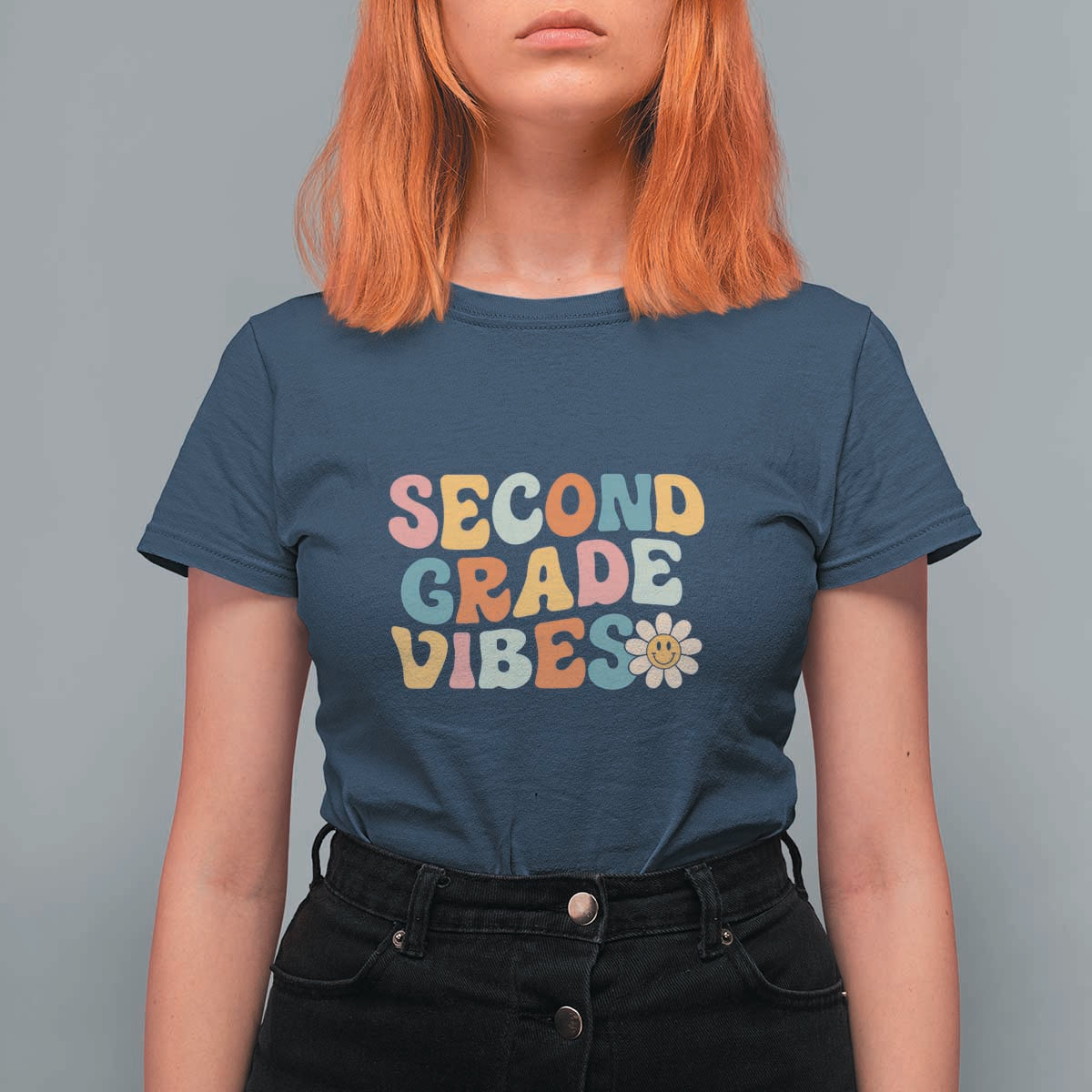 Retro Second Grade Vibes T Shirt For Women 2nd Grade Team, 1st Day of School
