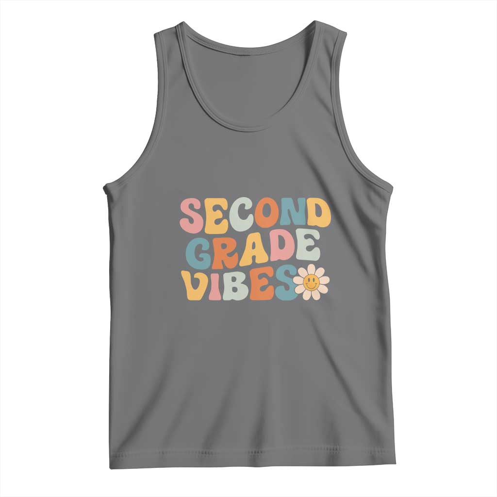 Groovy Retro Second Grade Vibes Tank Top Back to School 2nd Grade Team
