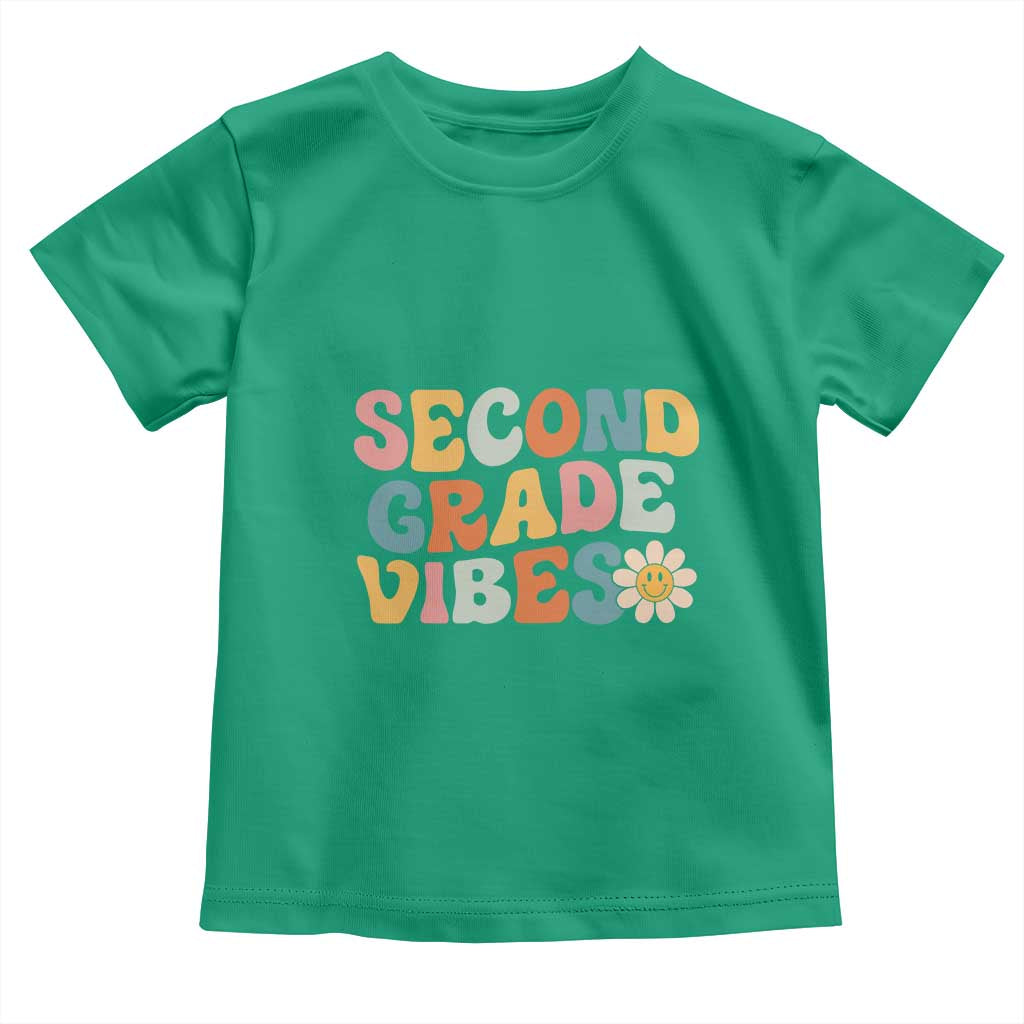 Groovy Retro Second Grade Vibes Toddler T Shirt Back to School 2nd Grade Team
