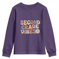Groovy Retro Second Grade Vibes Youth Sweatshirt Back to School 2nd Grade Team