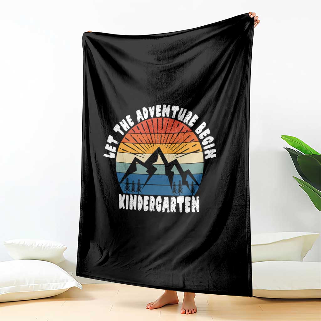 Kindergarten First Day of School Throw Blanket Let the Adventure Begin Cute Back to School Gift