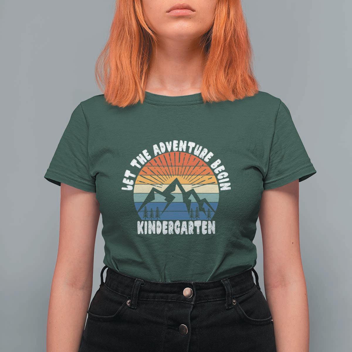 Kindergarten 1st Day of School T Shirt For Women Let the Adventure Begin