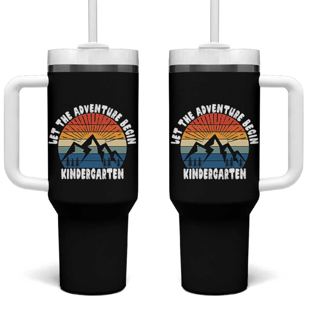 Kindergarten First Day of School Tumbler With Handle Let the Adventure Begin Cute Back to School Gift