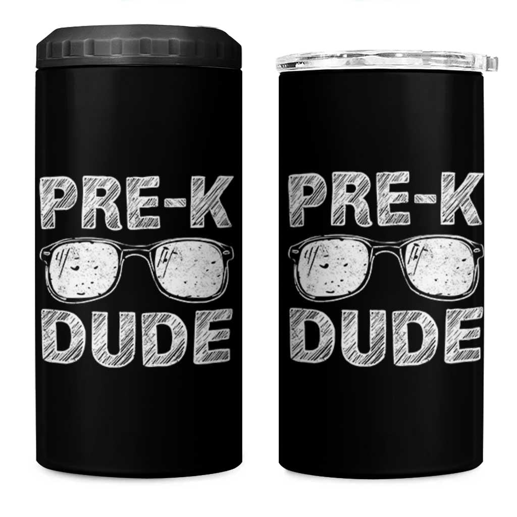 Pre-K Dude Cool First Day of Preschool 4 in 1 Can Cooler Tumbler Back to School Boys Gift