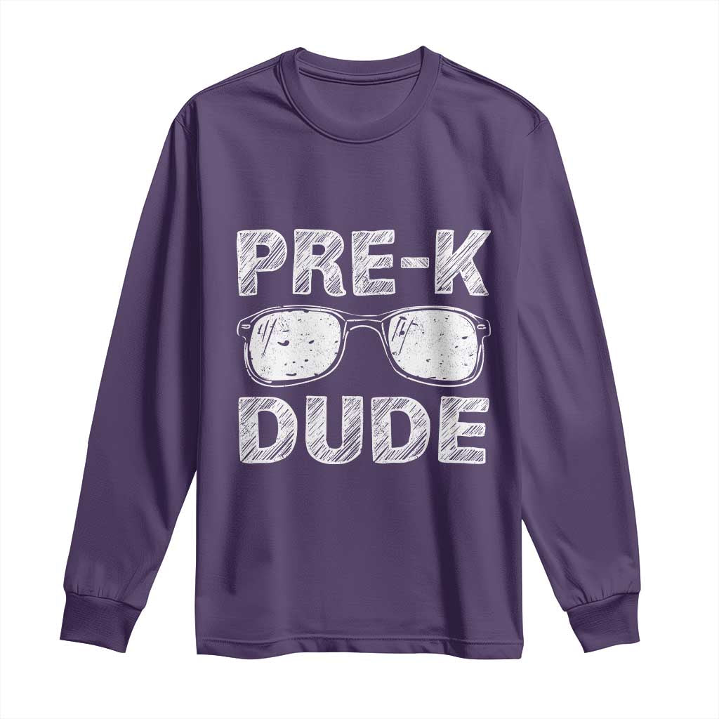 Pre-K Dude Cool First Day of Preschool Long Sleeve Shirt Back to School Boys Gift