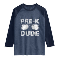 Pre-K Dude Cool First Day of Preschool Raglan Shirt Back to School Boys Gift