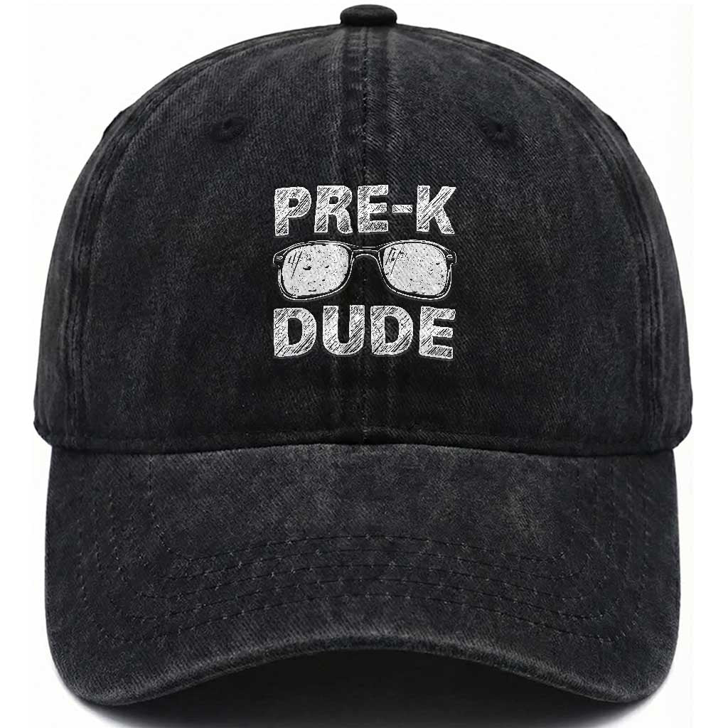 Pre-K Dude Cool First Day of Preschool Washed Cotton Baseball Cap Back to School Boys Gift