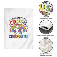 Ready to Crush Kindergarten Cute Girls Garden Flag First Day Back to School