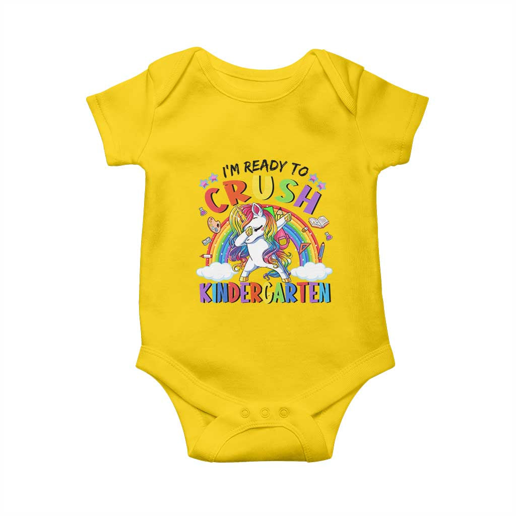 Ready to Crush Kindergarten Cute Girls Baby Onesie First Day Back to School