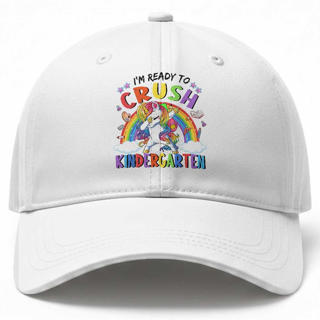 Ready to Crush Kindergarten Cute Girls Baseball Cap First Day Back to School