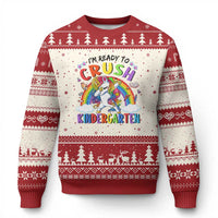 Ready to Crush Kindergarten Cute Girls Ugly Christmas Sweater First Day Back to School