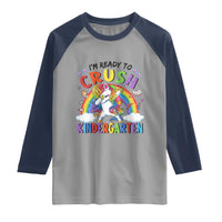 Ready to Crush Kindergarten Cute Girls Raglan Shirt First Day Back to School