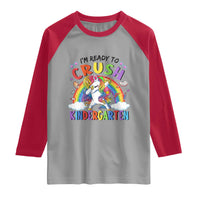 Ready to Crush Kindergarten Cute Girls Raglan Shirt First Day Back to School