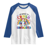 Ready to Crush Kindergarten Cute Girls Raglan Shirt First Day Back to School