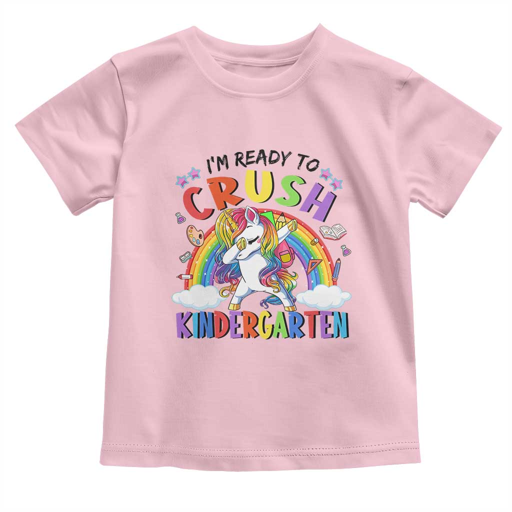 Ready to Crush Kindergarten Cute Girls Toddler T Shirt First Day Back to School