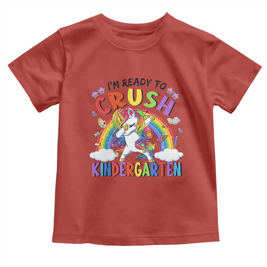 Ready to Crush Kindergarten Cute Girls Toddler T Shirt First Day Back to School