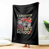 I Crushed 100 Days of School Monster Truck Throw Blanket Cool Back to School Boys Gift