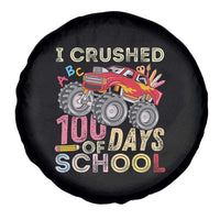 I Crushed 100 Days of School Monster Truck Spare Tire Cover Cool Back to School Boys Gift