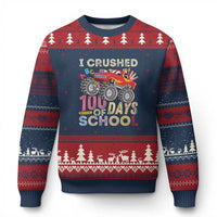 I Crushed 100 Days of School Monster Truck Ugly Christmas Sweater Cool Back to School Boys Gift