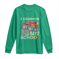 I Crushed 100 Days of School Monster Truck Long Sleeve Shirt Cool Back to School Boys Gift