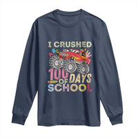I Crushed 100 Days of School Monster Truck Long Sleeve Shirt Cool Back to School Boys Gift