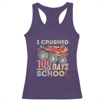 I Crushed 100 Days of School Monster Truck Racerback Tank Top Cool Back to School Boys Gift
