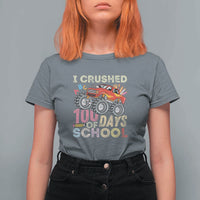 Boys 100 Day T Shirt For Women I Crushed 100 Days of School, Monster Truck