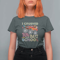 Boys 100 Day T Shirt For Women I Crushed 100 Days of School, Monster Truck