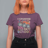 Boys 100 Day T Shirt For Women I Crushed 100 Days of School, Monster Truck