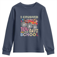 I Crushed 100 Days of School Monster Truck Youth Sweatshirt Cool Back to School Boys Gift