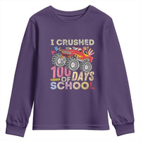 I Crushed 100 Days of School Monster Truck Youth Sweatshirt Cool Back to School Boys Gift