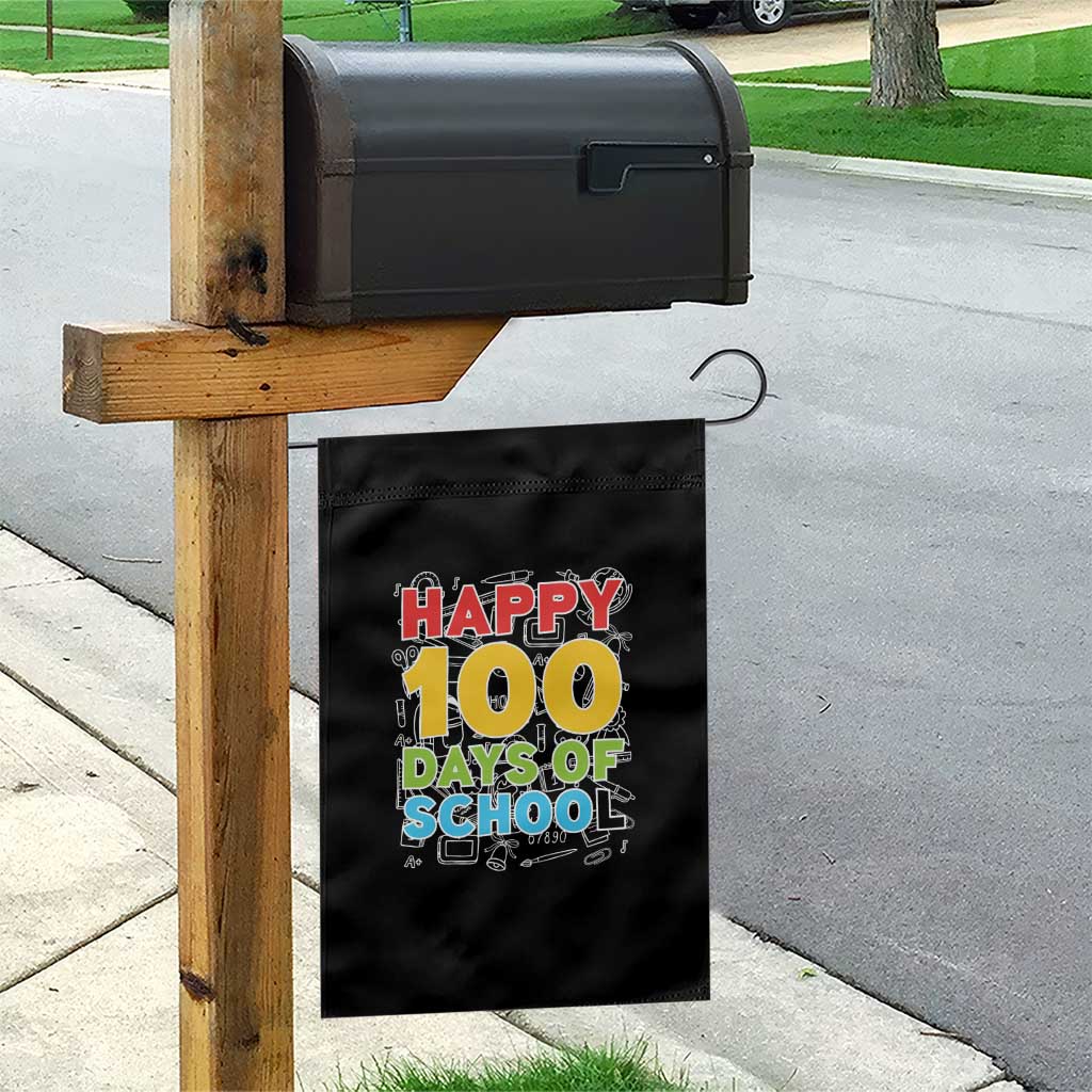 Happy 100 Days of School Garden Flag Cute Celebration Gift for Teachers and Kids