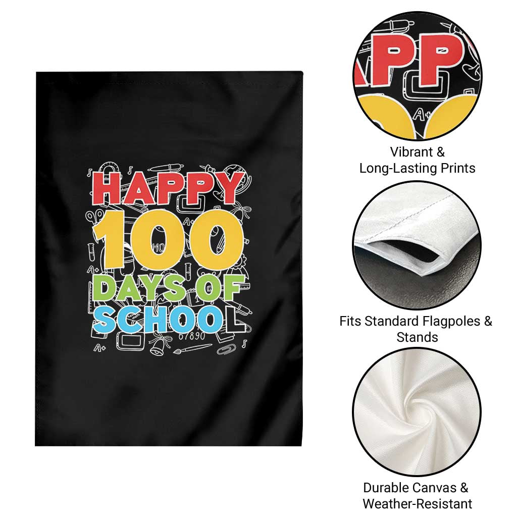 Happy 100 Days of School Garden Flag Cute Celebration Gift for Teachers and Kids