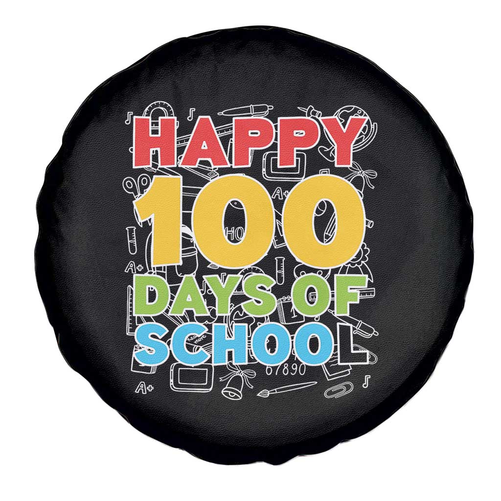 Happy 100 Days of School Spare Tire Cover Cute Celebration Gift for Teachers and Kids