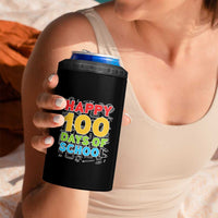 Happy 100 Days of School 4 in 1 Can Cooler Tumbler Cute Celebration Gift for Teachers and Kids