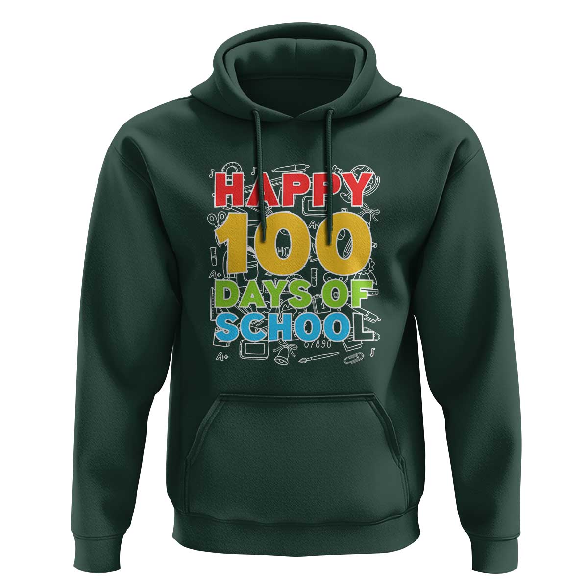 Happy 100 Days Hoodie 100th Day of School Celebration - Wonder Print Shop