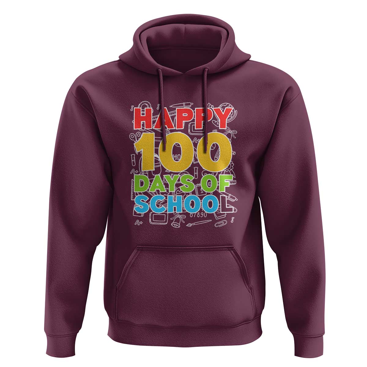 Happy 100 Days Hoodie 100th Day of School Celebration - Wonder Print Shop