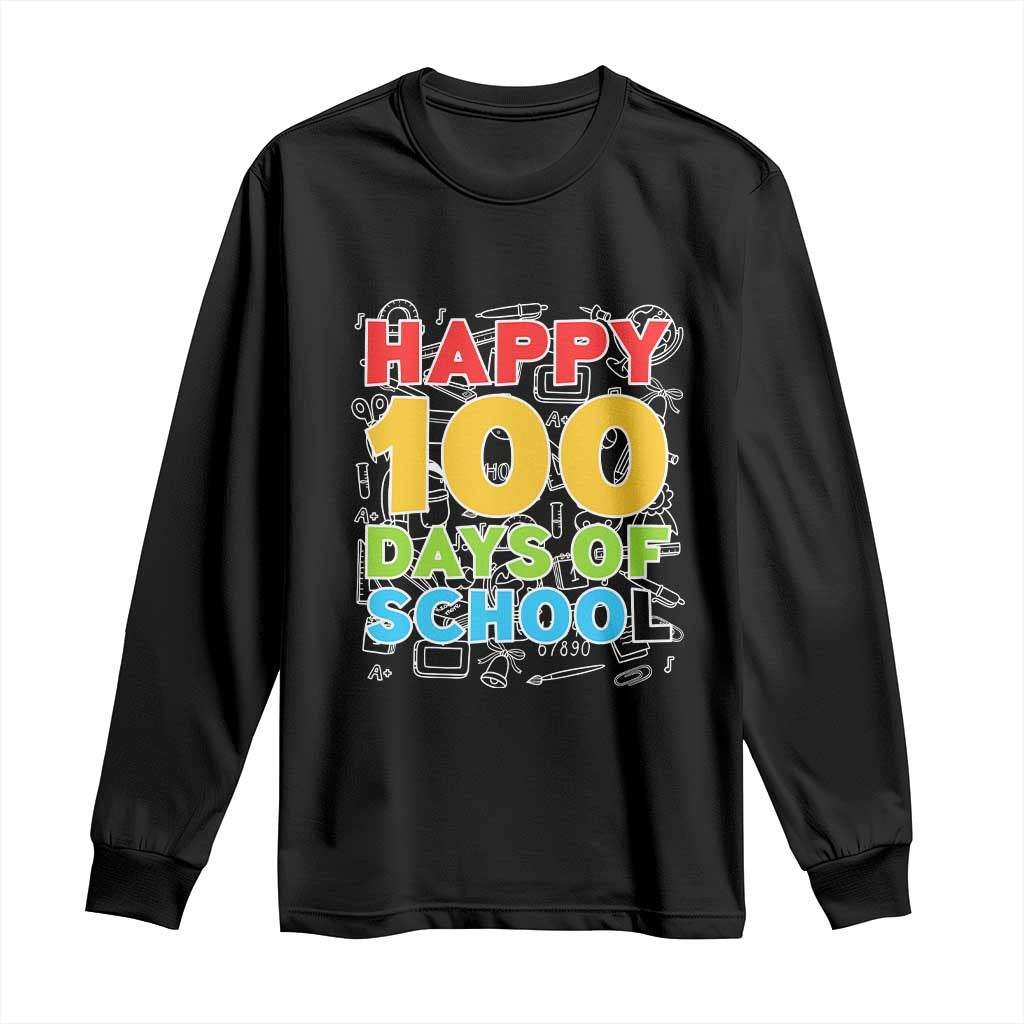 Happy 100 Days of School Long Sleeve Shirt Cute Celebration Gift for Teachers and Kids