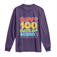 Happy 100 Days of School Long Sleeve Shirt Cute Celebration Gift for Teachers and Kids