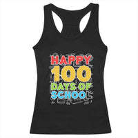 Happy 100 Days of School Racerback Tank Top Cute Celebration Gift for Teachers and Kids