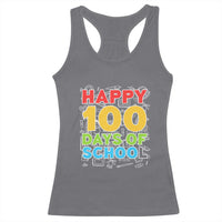Happy 100 Days of School Racerback Tank Top Cute Celebration Gift for Teachers and Kids