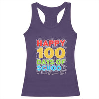 Happy 100 Days of School Racerback Tank Top Cute Celebration Gift for Teachers and Kids