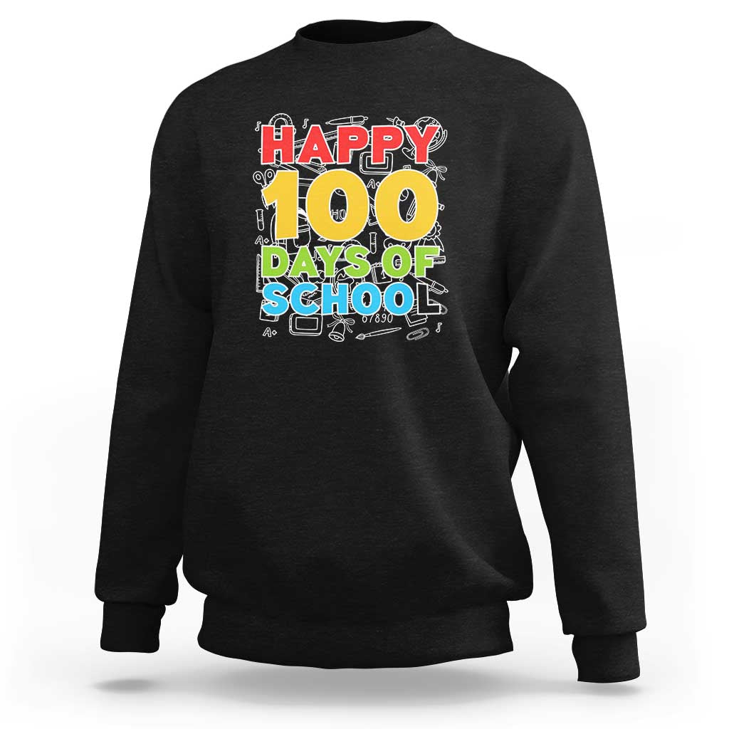 Happy 100 Days Sweatshirt 100th Day of School Celebration - Wonder Print Shop