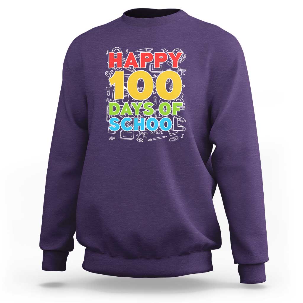 Happy 100 Days Sweatshirt 100th Day of School Celebration - Wonder Print Shop