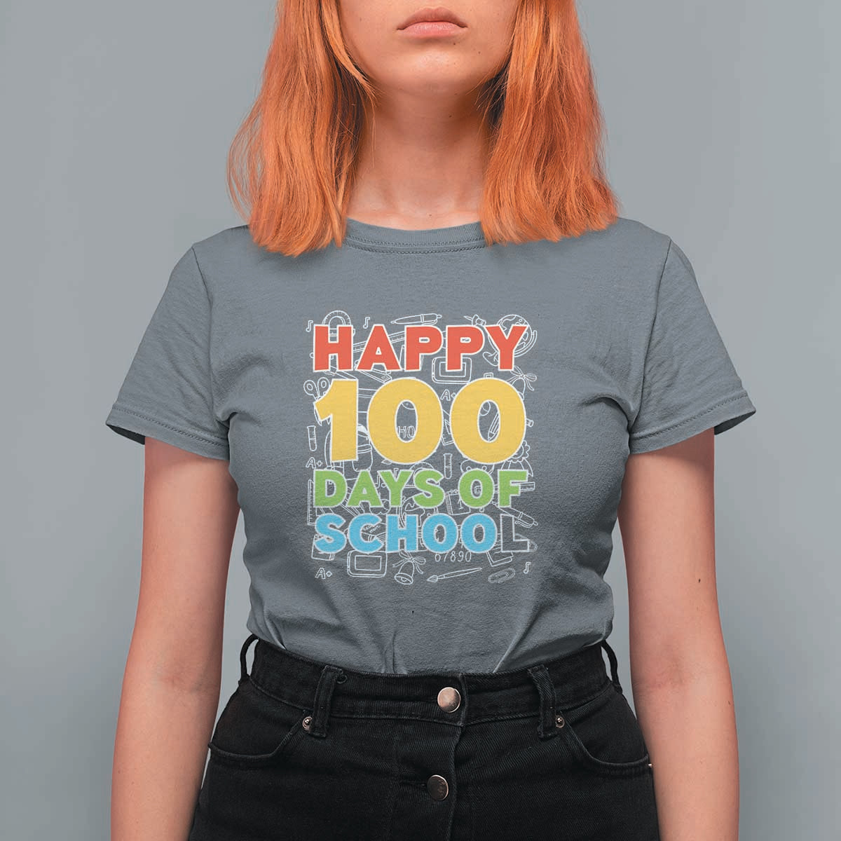 Happy 100 Days T Shirt For Women 100th Day of School Celebration