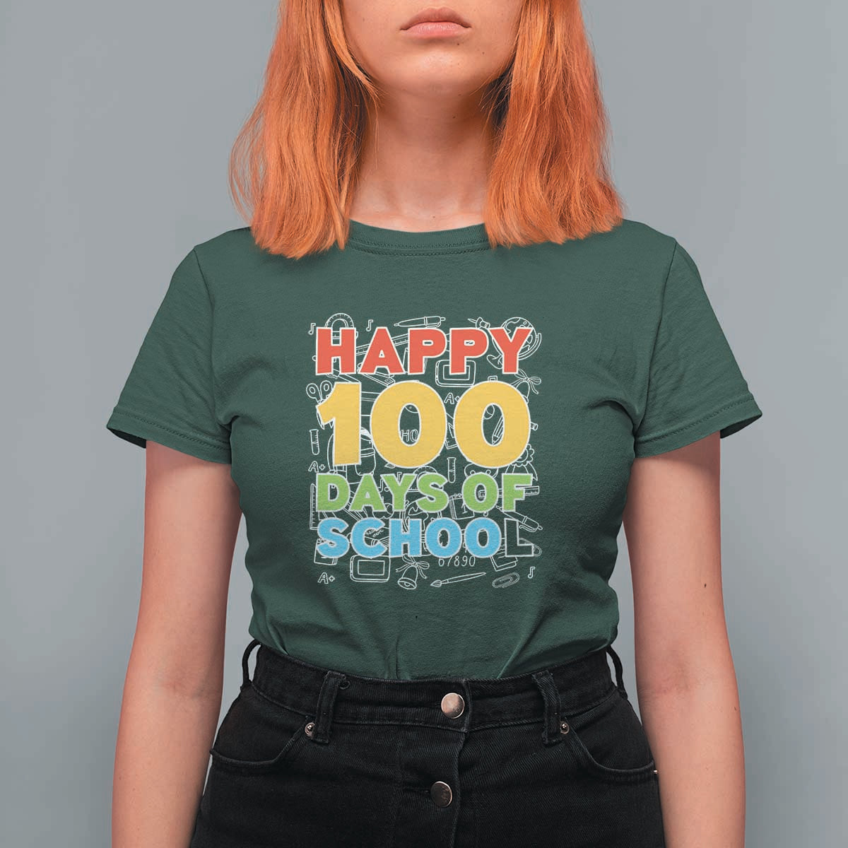 Happy 100 Days T Shirt For Women 100th Day of School Celebration