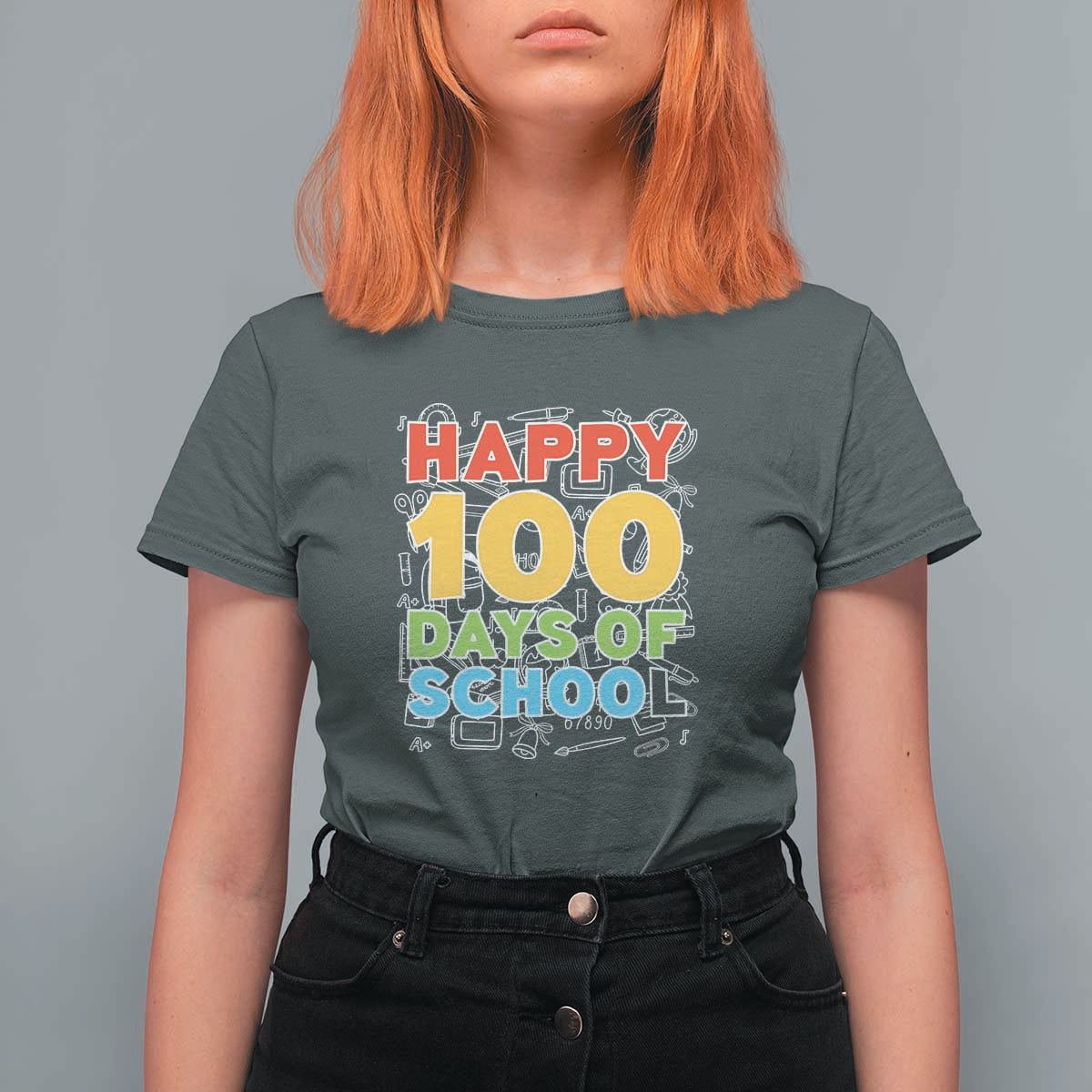 Happy 100 Days T Shirt For Women 100th Day of School Celebration