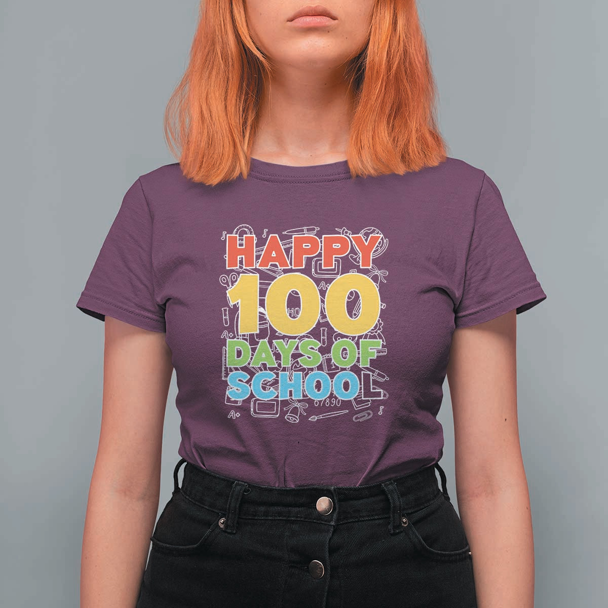 Happy 100 Days T Shirt For Women 100th Day of School Celebration