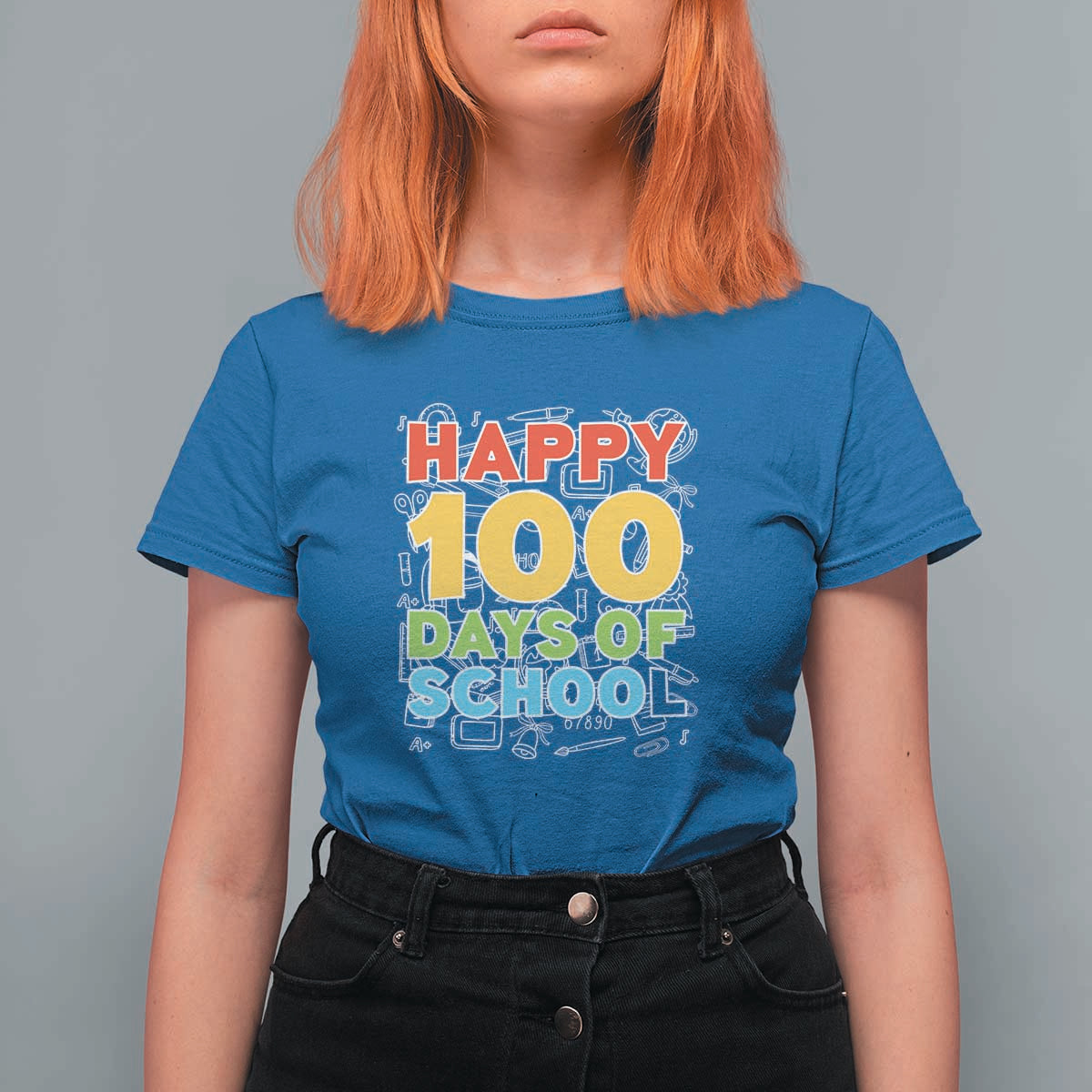 Happy 100 Days T Shirt For Women 100th Day of School Celebration