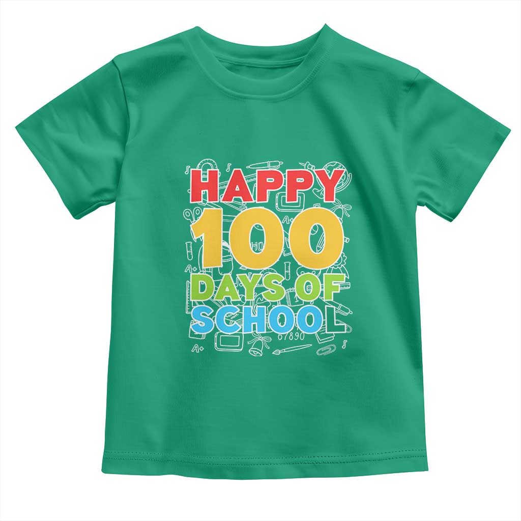 Happy 100 Days of School Toddler T Shirt Cute Celebration Gift for Teachers and Kids